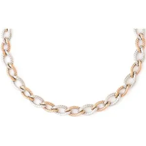 14k Solid Gold Two-Tone Regency Necklace (27.5.gr.tw)