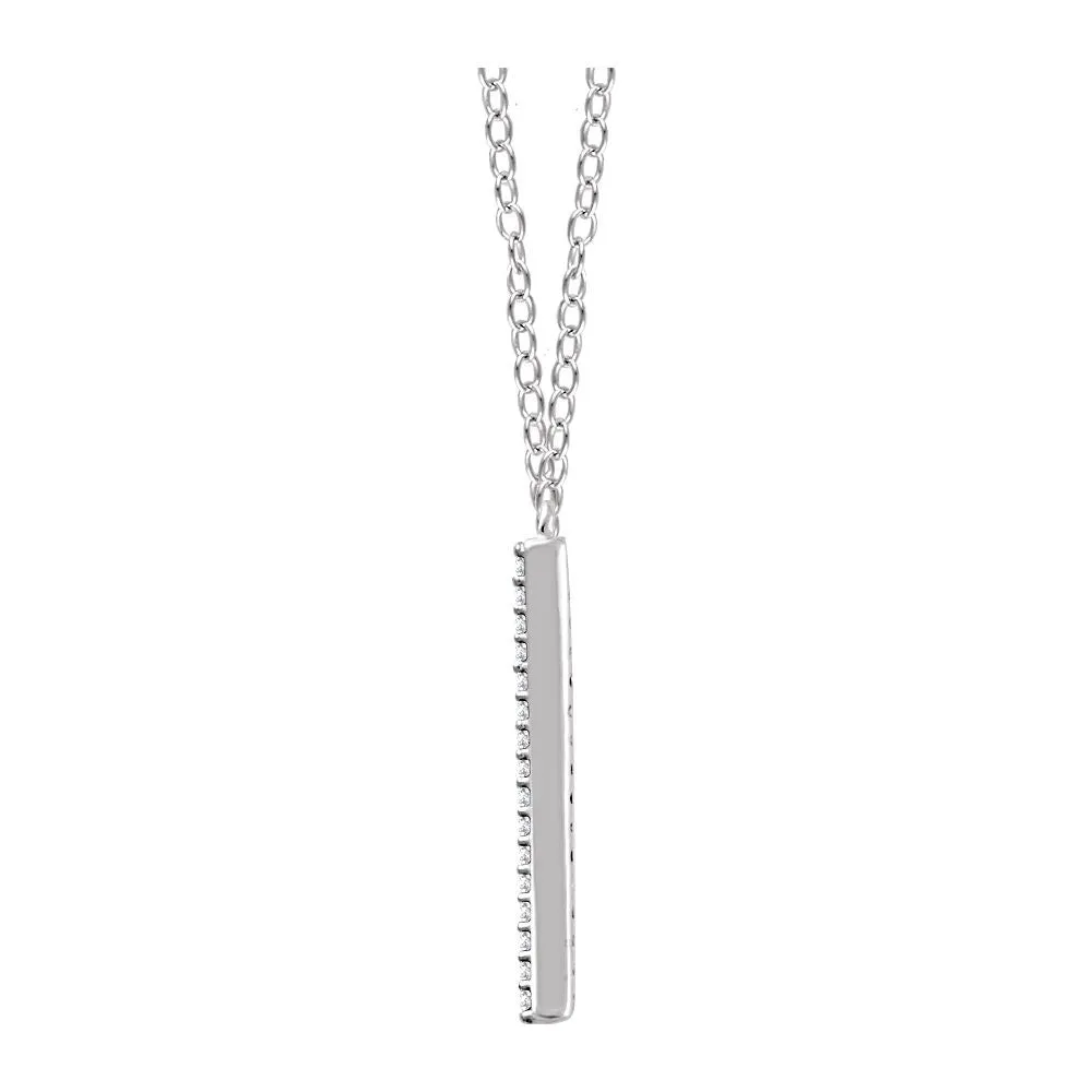 14k White Gold 1/6 CTW Diamond "V" 18" Necklace