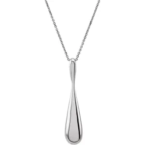 14k White Gold 40.3x8.3mm Teardrop-Shaped 18" Necklace