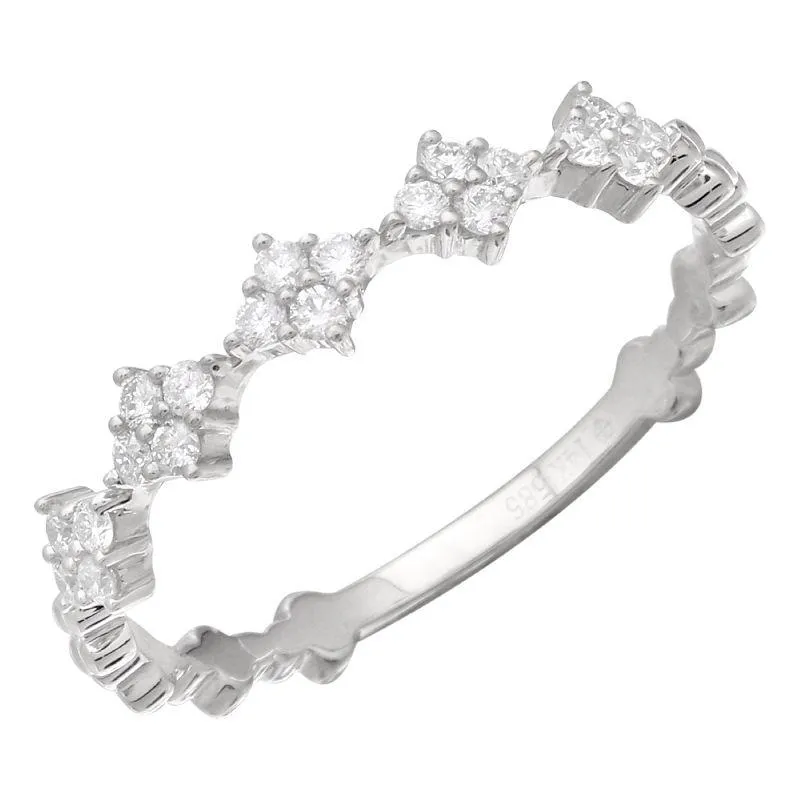14K White Gold Diamond Stackable Ring