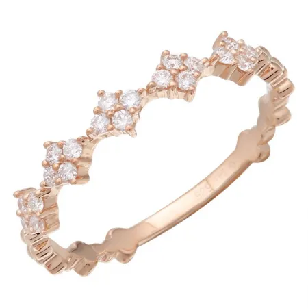 14K White Gold Diamond Stackable Ring