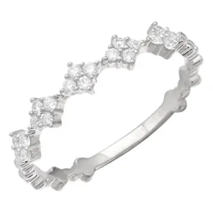 14K White Gold Diamond Stackable Ring