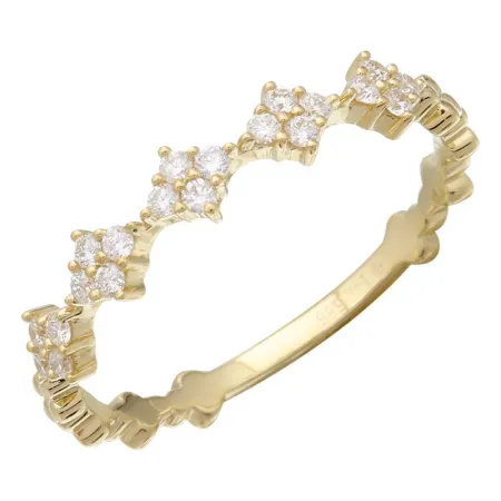 14K White Gold Diamond Stackable Ring