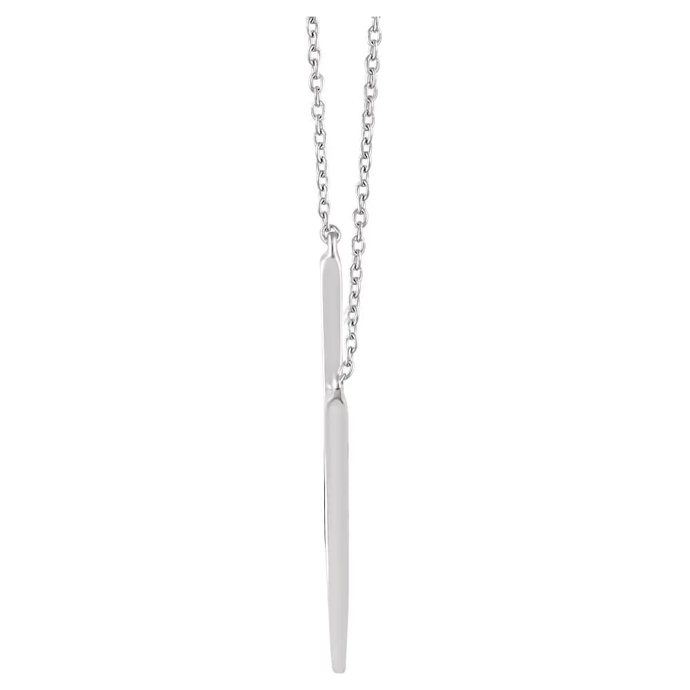 14k White Gold "V" 16-18" Necklace
