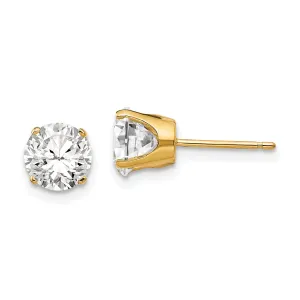 14k Yellow Gold Cubic Zirconia Stud Earrings