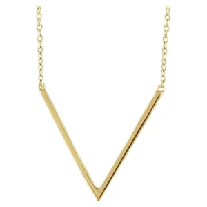 14k Yellow Gold "V" 16-18" Necklace