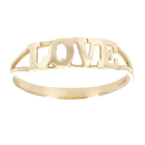 14k Yellow White or Rose Gold "LOVE" Ring Sizes 5 -13
