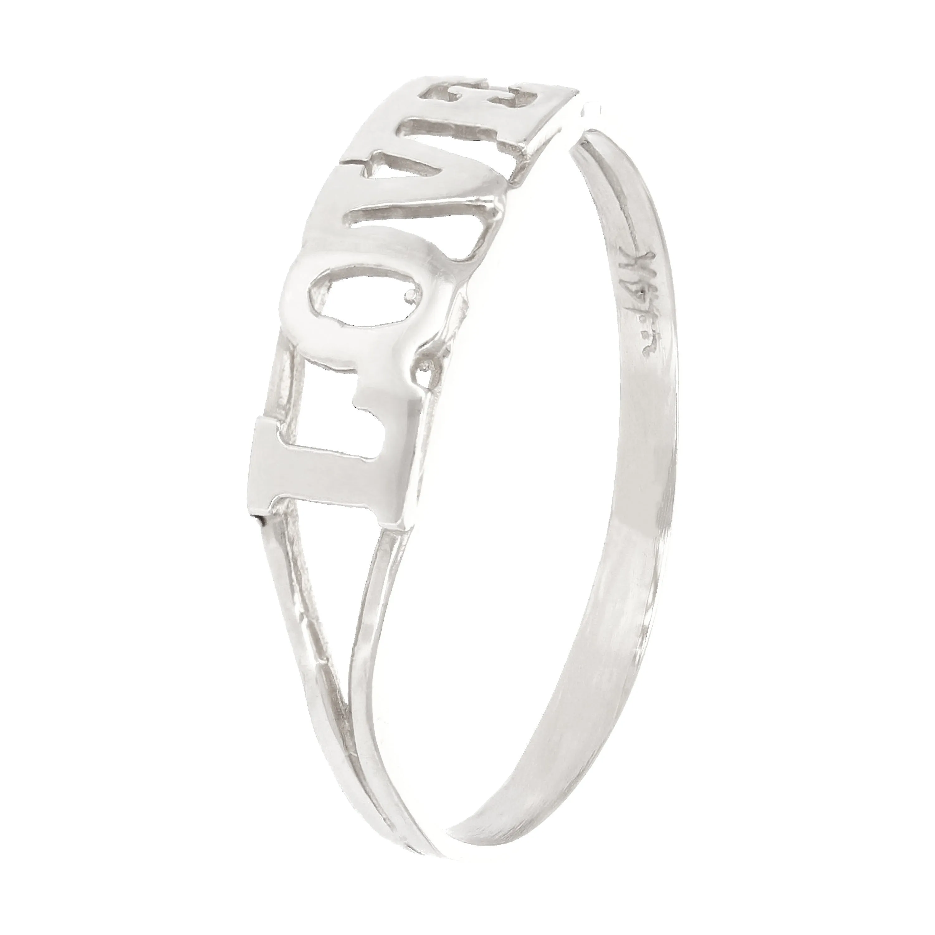 14k Yellow White or Rose Gold "LOVE" Ring Sizes 5 -13
