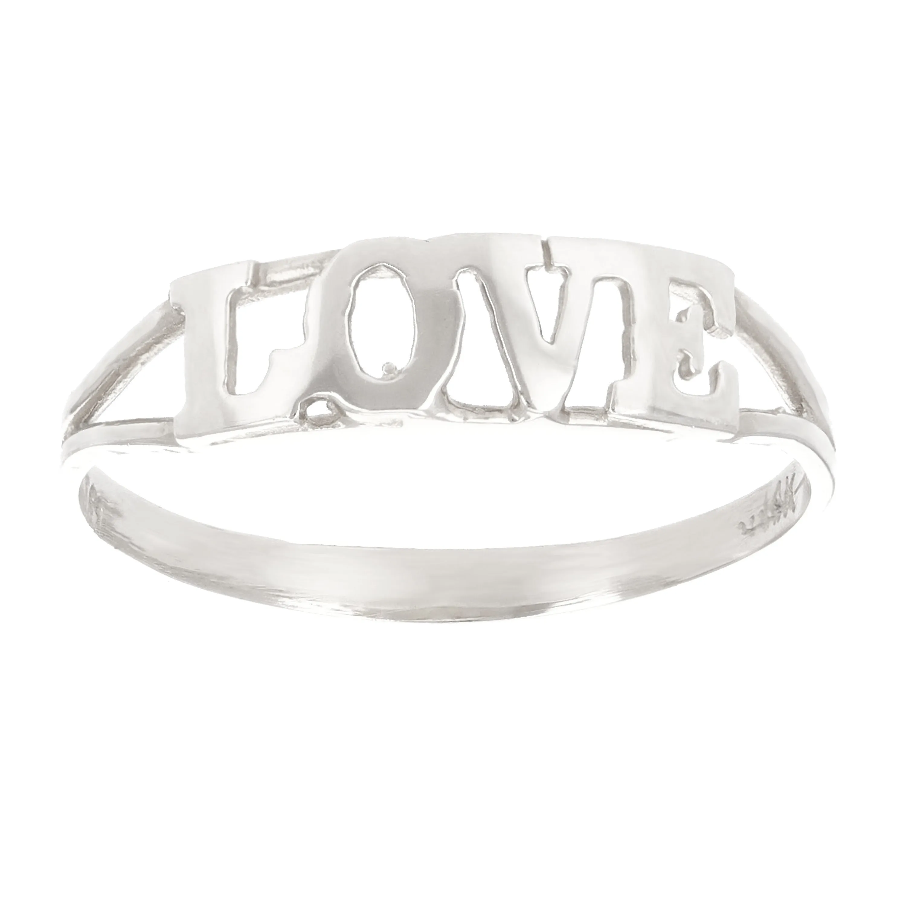 14k Yellow White or Rose Gold "LOVE" Ring Sizes 5 -13