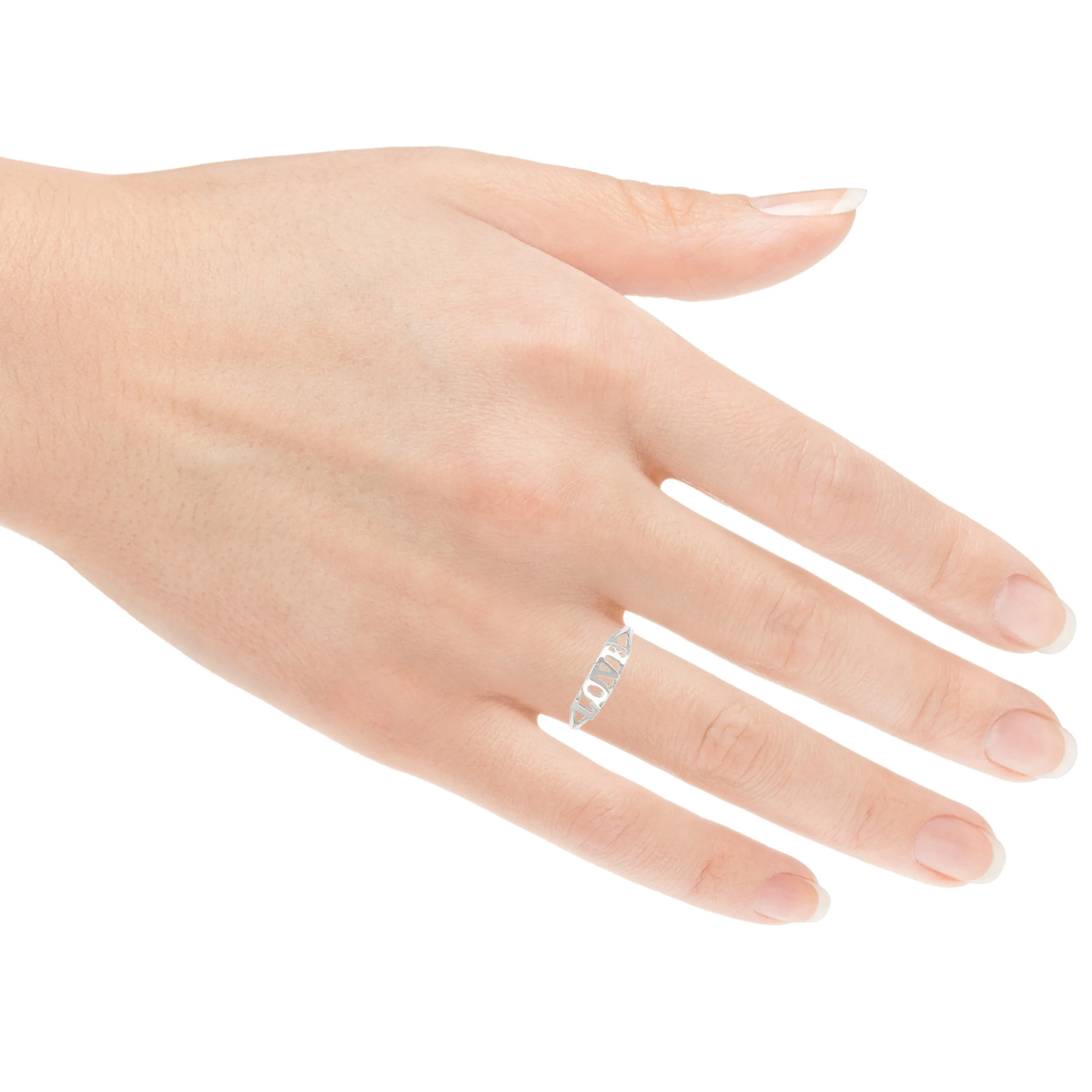 14k Yellow White or Rose Gold "LOVE" Ring Sizes 5 -13