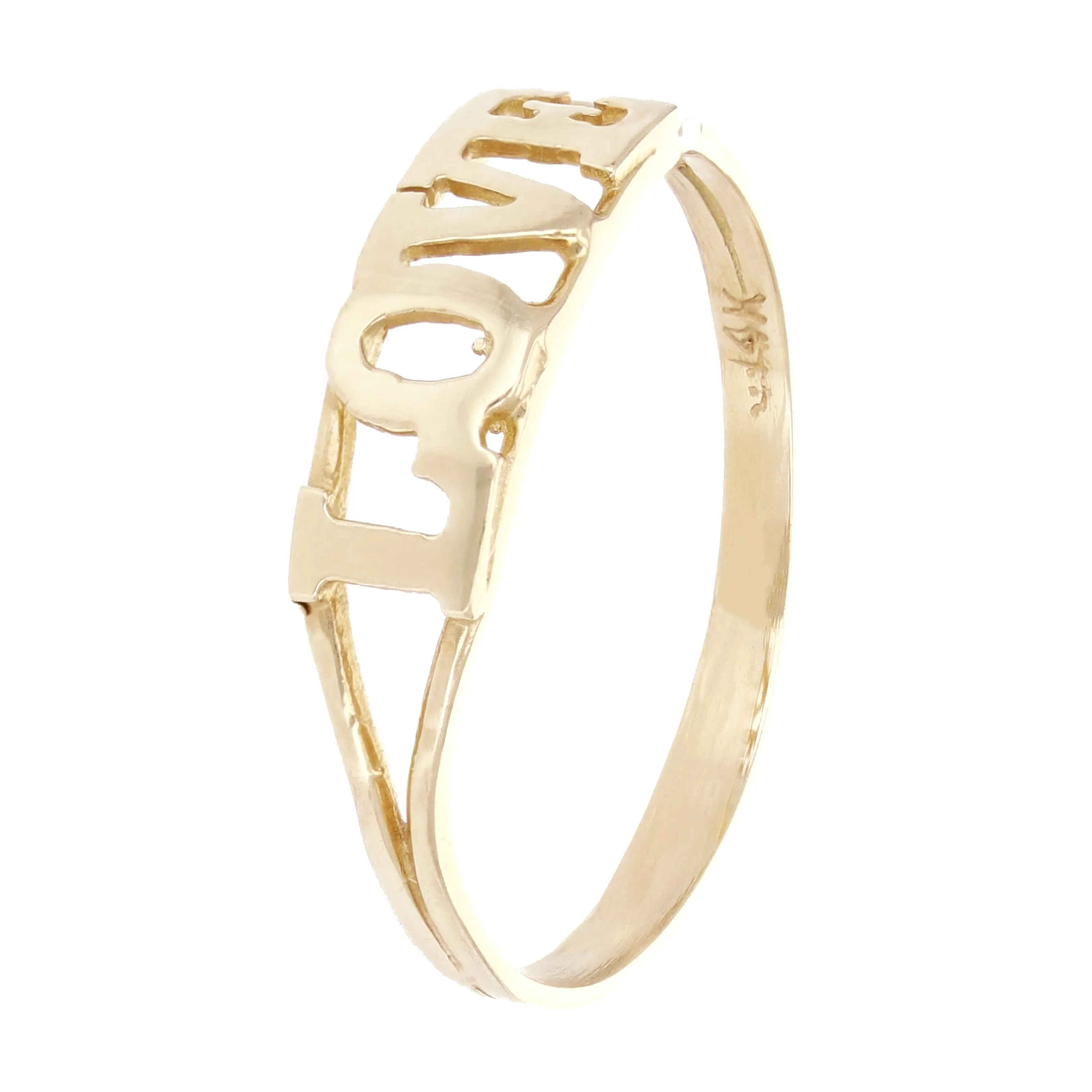 14k Yellow White or Rose Gold "LOVE" Ring Sizes 5 -13