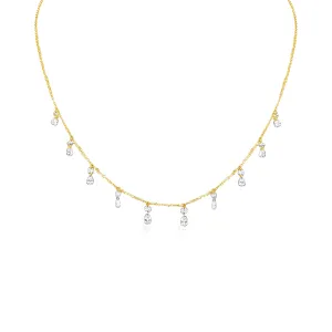 14KT Gold Laser Drilled Diamond Ashanti Necklace