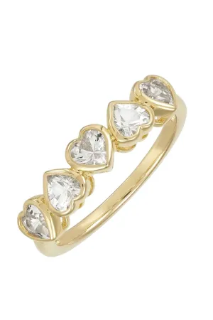 14KY White Sapphire Heart Ring