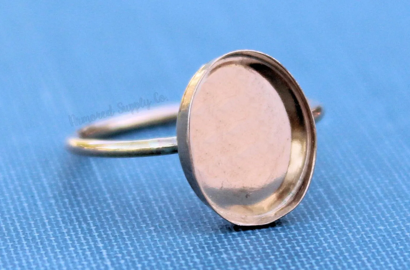 14x10mm Oval Gold Filled Bezel Cup Ring blank - 16g RING BAND