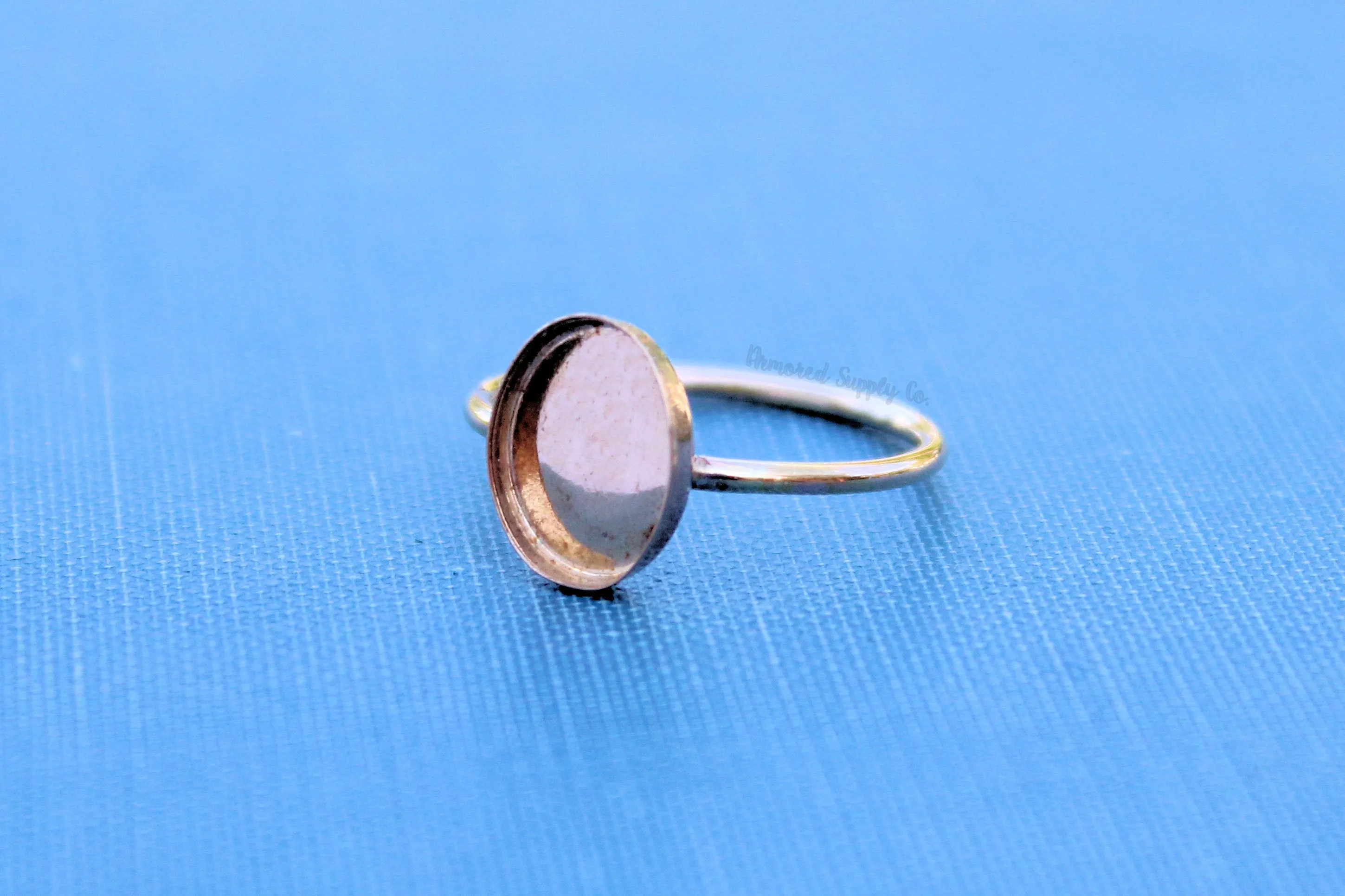 14x10mm Oval Gold Filled Bezel Cup Ring blank - 16g RING BAND