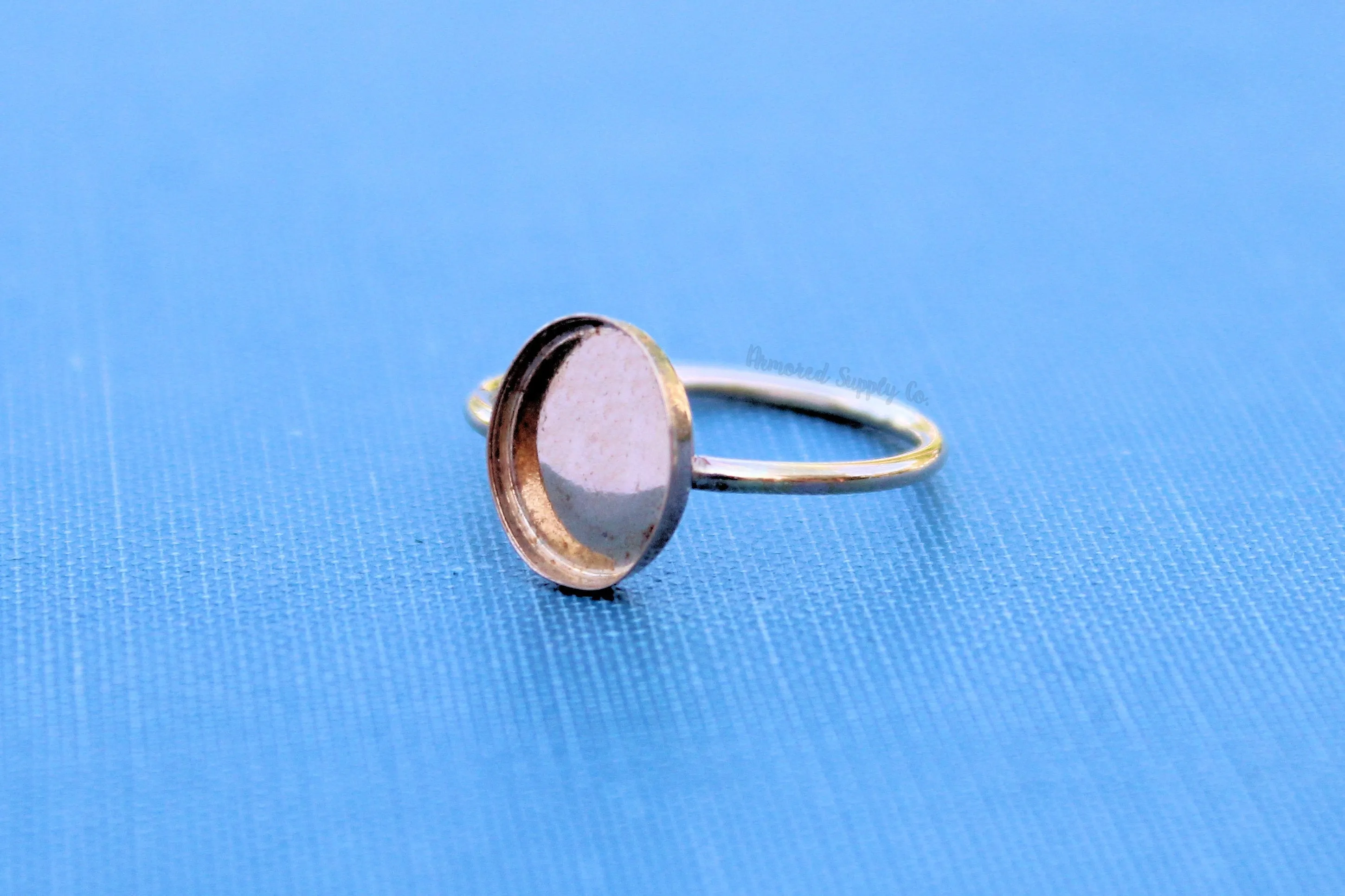 14x10mm Oval Gold Filled Bezel Cup Ring blank - 16g RING BAND