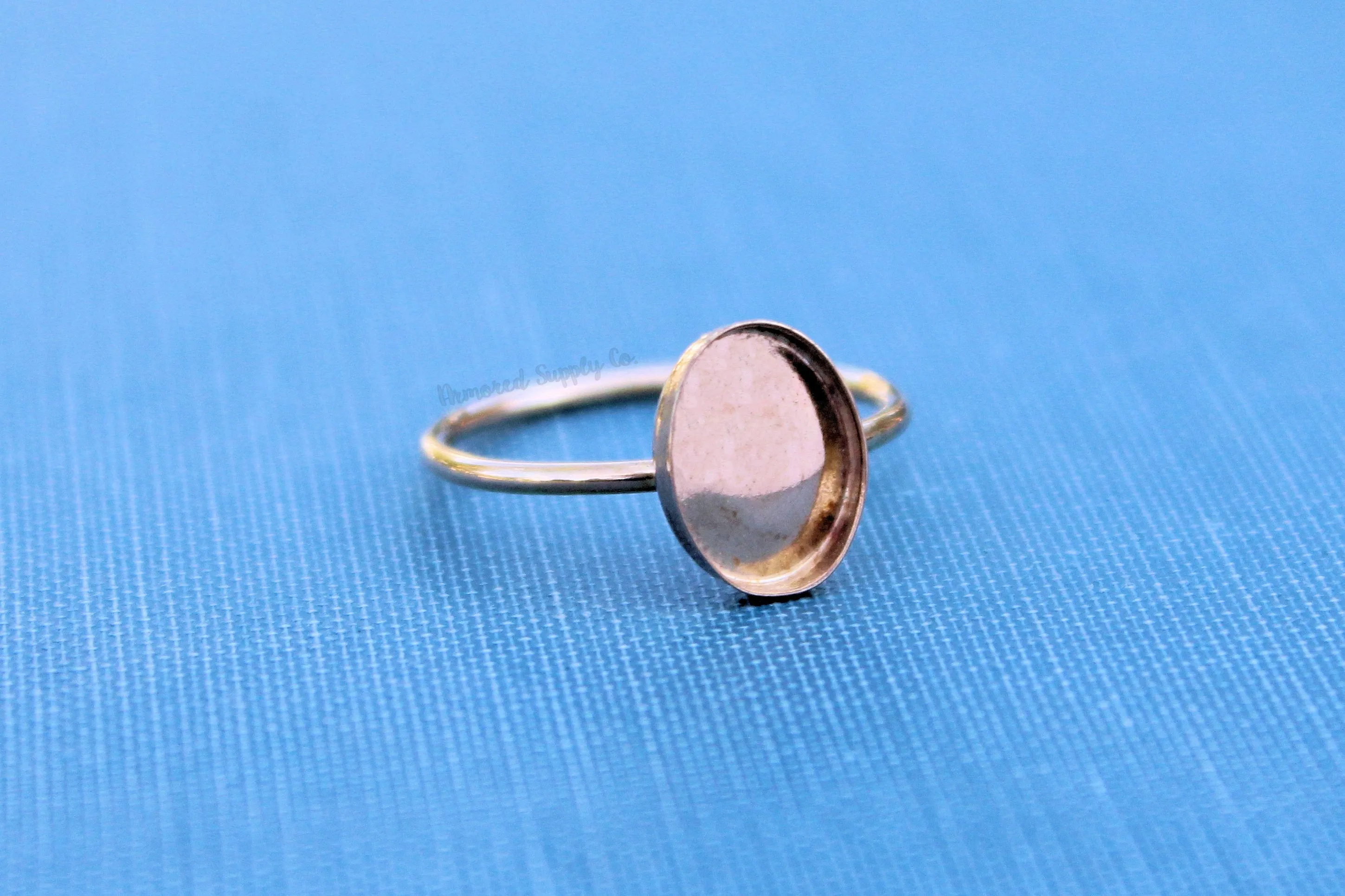 14x10mm Oval Gold Filled Bezel Cup Ring blank - 16g RING BAND