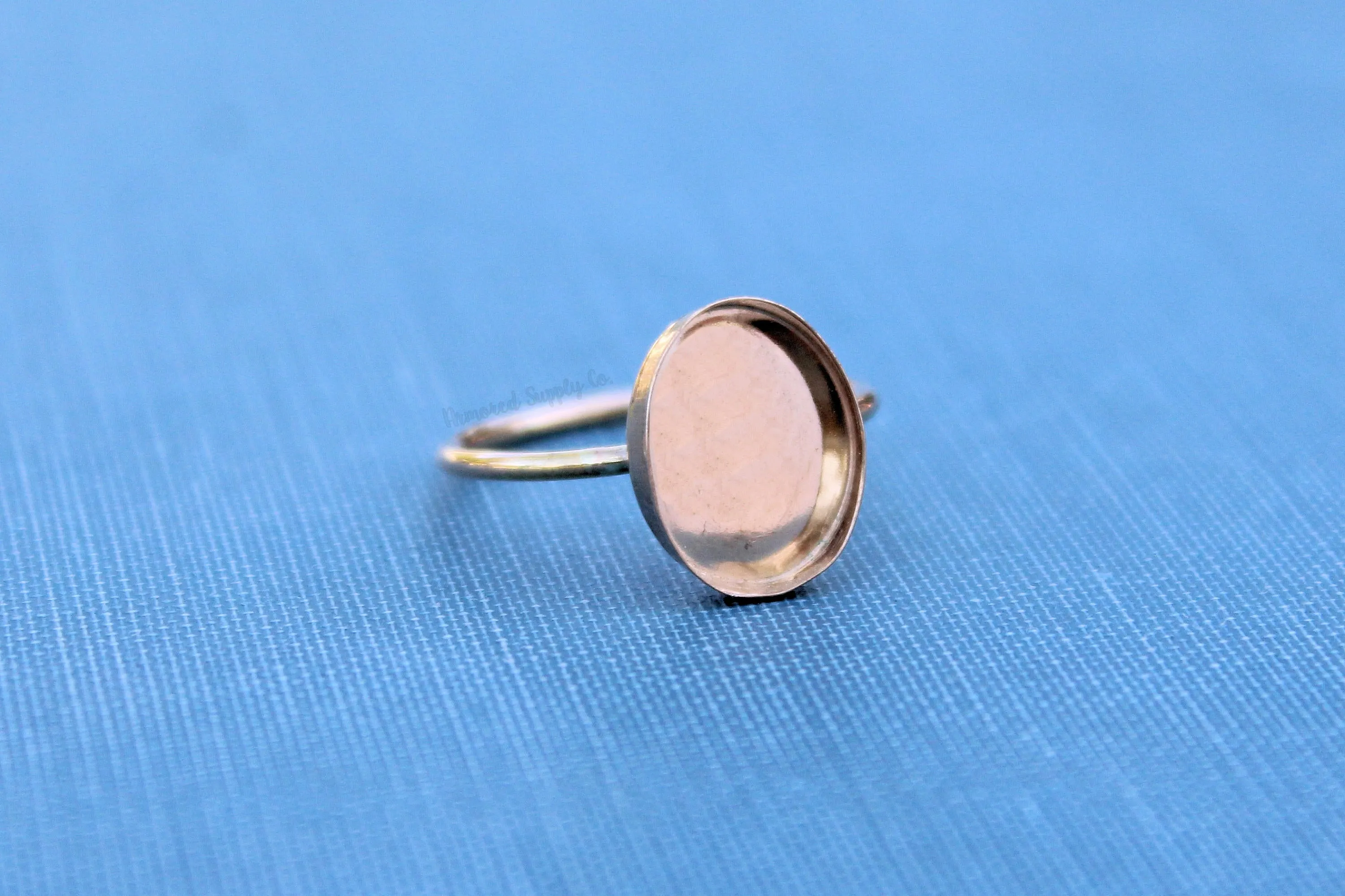 14x10mm Oval Gold Filled Bezel Cup Ring blank - 16g RING BAND