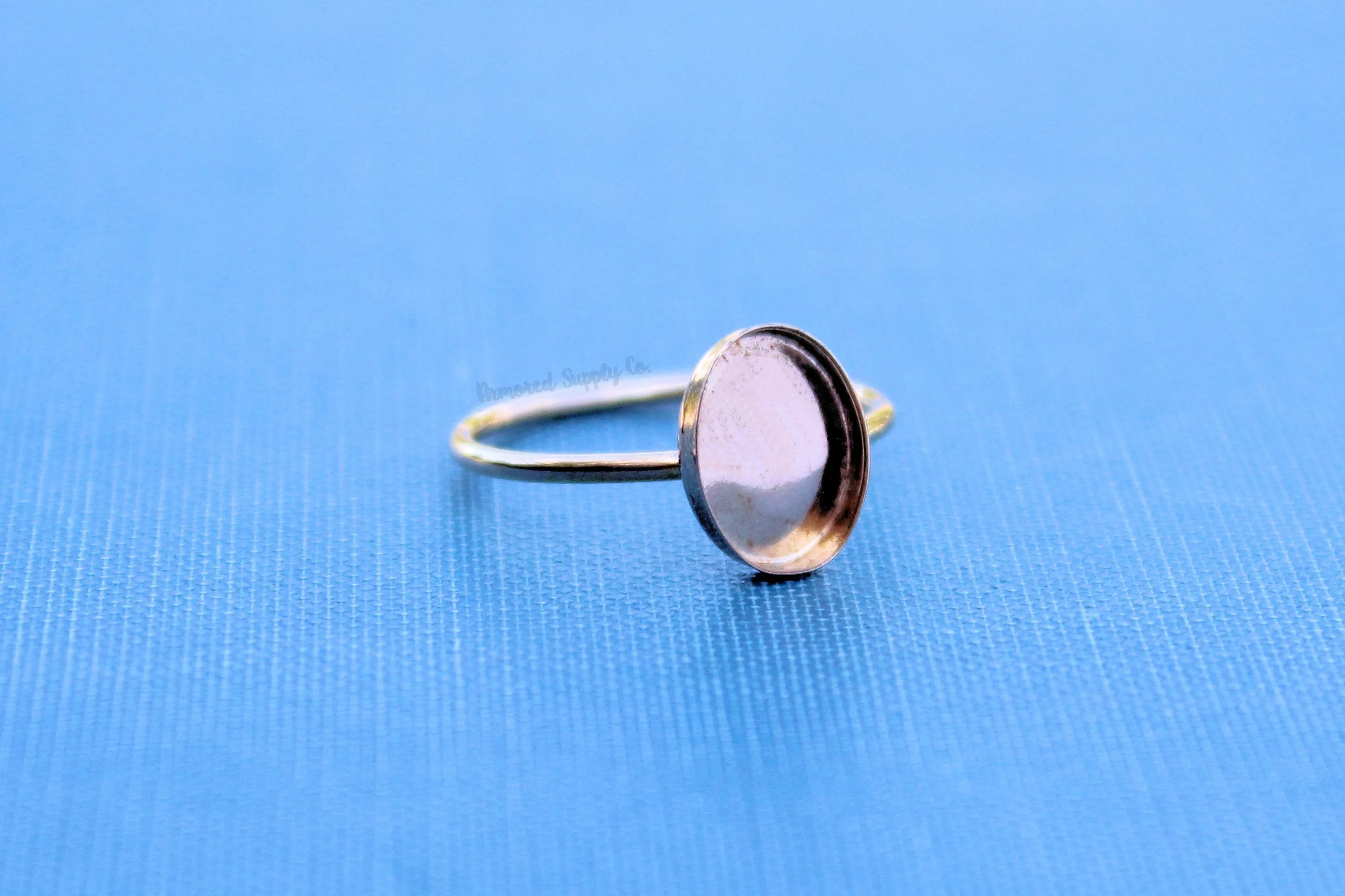 14x10mm Oval Gold Filled Bezel Cup Ring blank - 16g RING BAND