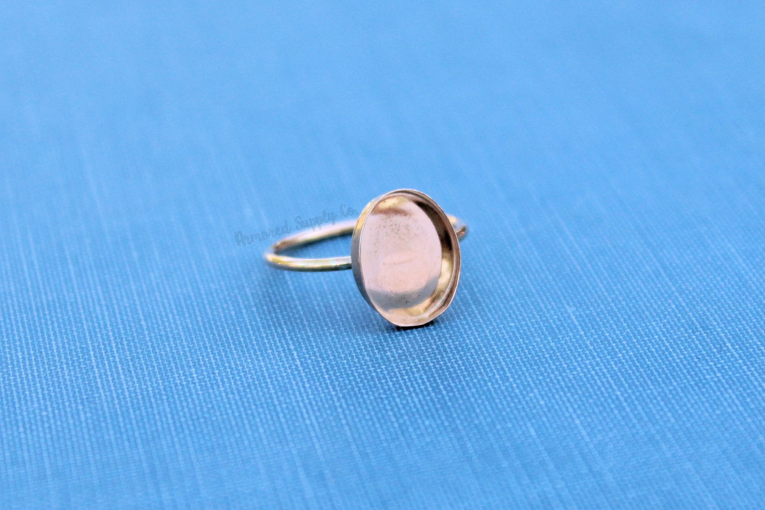 14x10mm Oval Gold Filled Bezel Cup Ring blank - 16g RING BAND