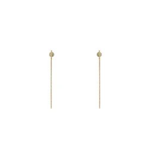 18 Karat Yellow Gold linear drop Diamond earrings