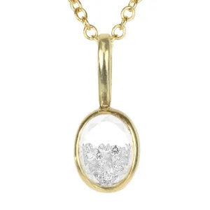 18K Gold Oval Shaped "Oh" Diamond "Shake" Charm