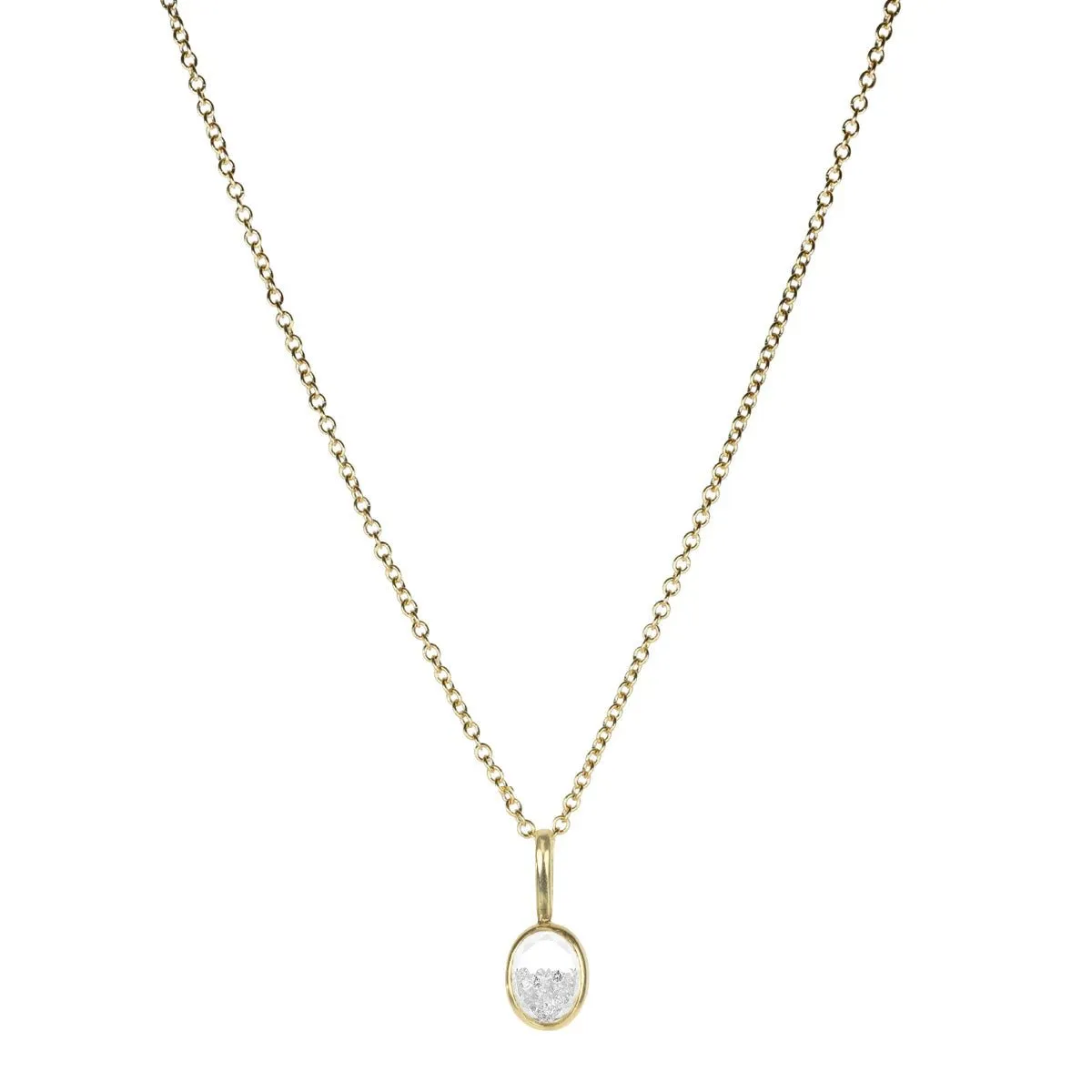 18K Gold Oval Shaped "Oh" Diamond "Shake" Charm