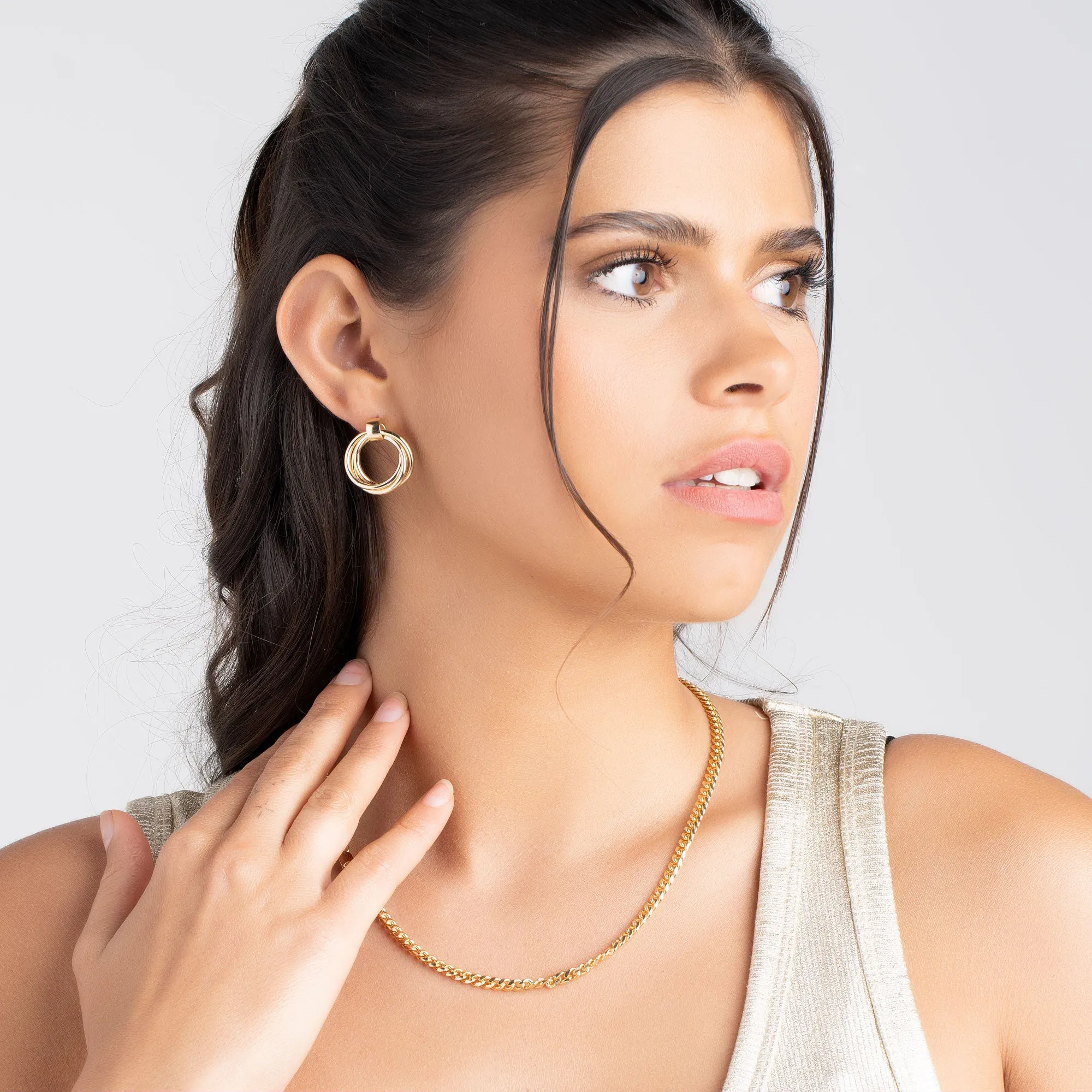 18K Gold Plated Minimalist Triple Hoop Earrings