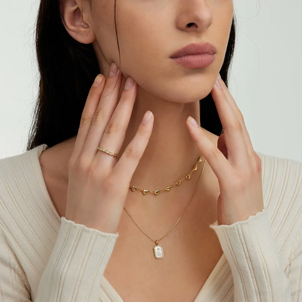 18k Gold Vermeil Mother of Pearl Capricorn Necklace