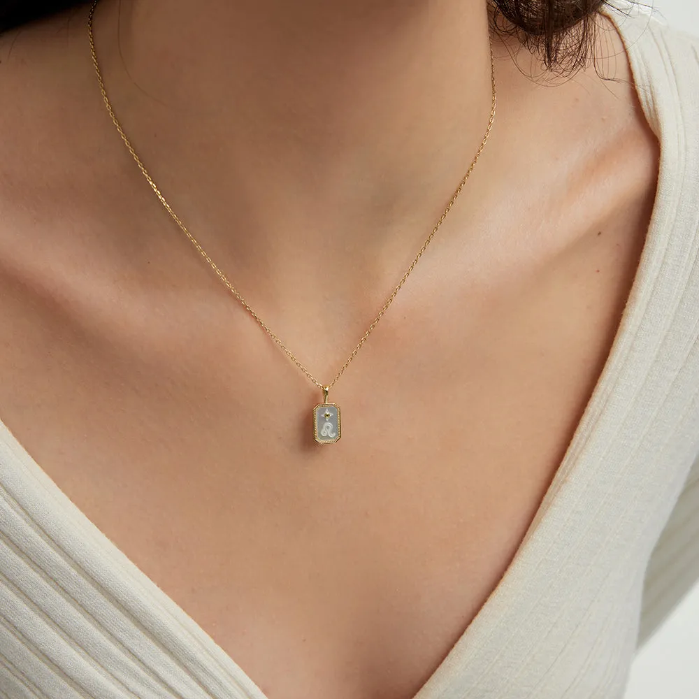 18k Gold Vermeil Mother of Pearl Leo Necklace