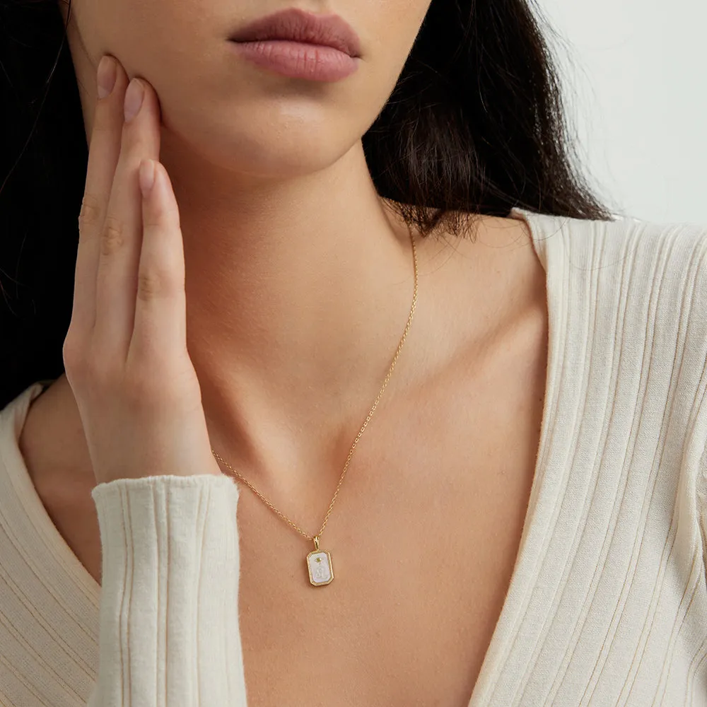 18k Gold Vermeil Mother of Pearl Leo Necklace