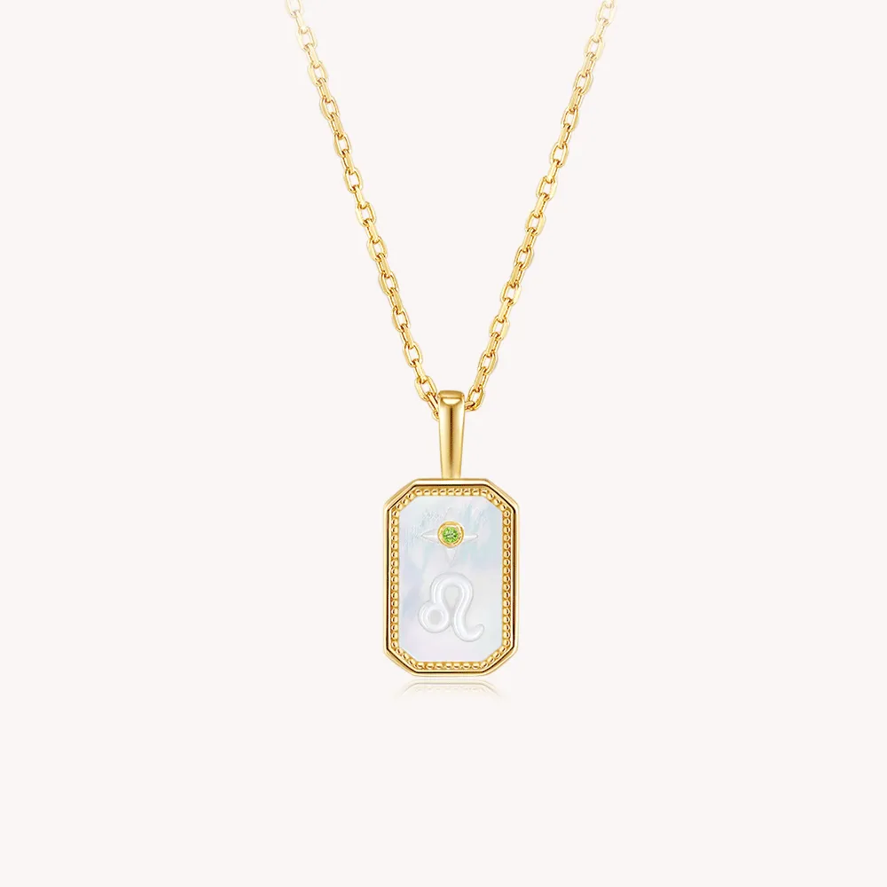 18k Gold Vermeil Mother of Pearl Leo Necklace
