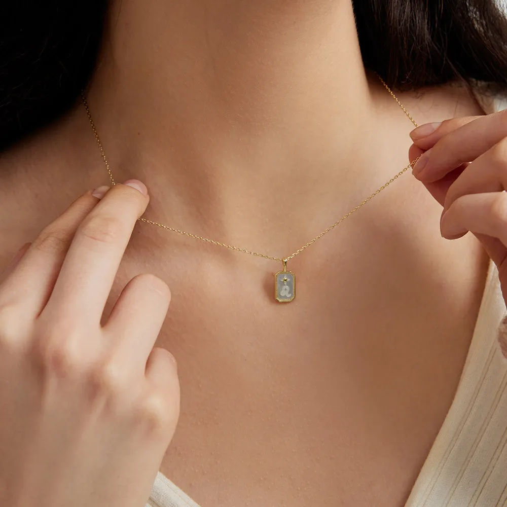 18k Gold Vermeil Mother of Pearl Leo Necklace