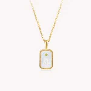 18k Gold Vermeil Mother of Pearl Leo Necklace