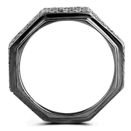 18K Solid Gold Black Rhodium Plated Mens Diamond Eternity Ring Band 3.48 Ctw