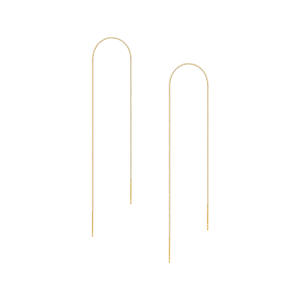 18k Yellow Gold Fine Linear Earrings