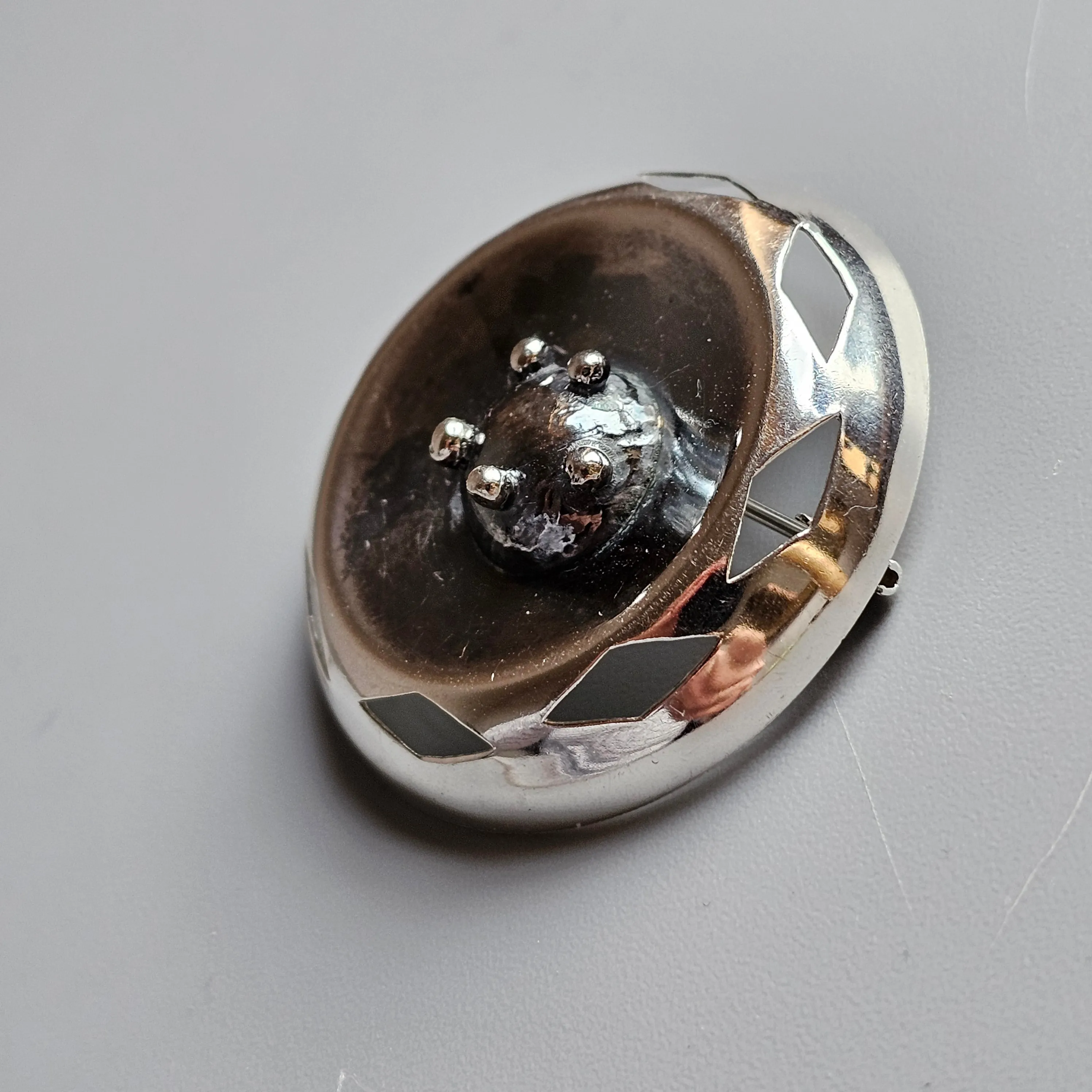 1960s Mid-Century Modern Silver Brooch by Finnish Erkki Turunen