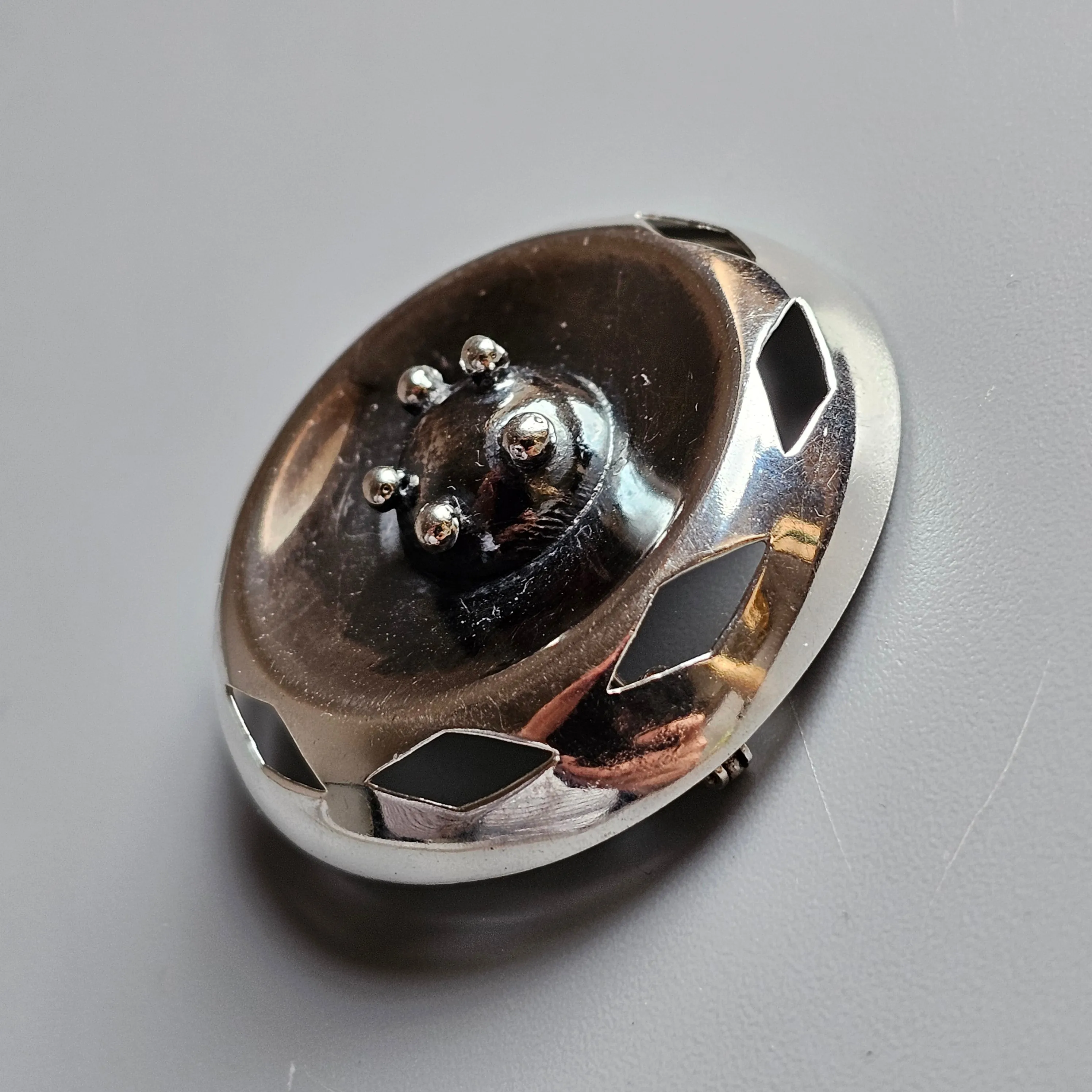 1960s Mid-Century Modern Silver Brooch by Finnish Erkki Turunen
