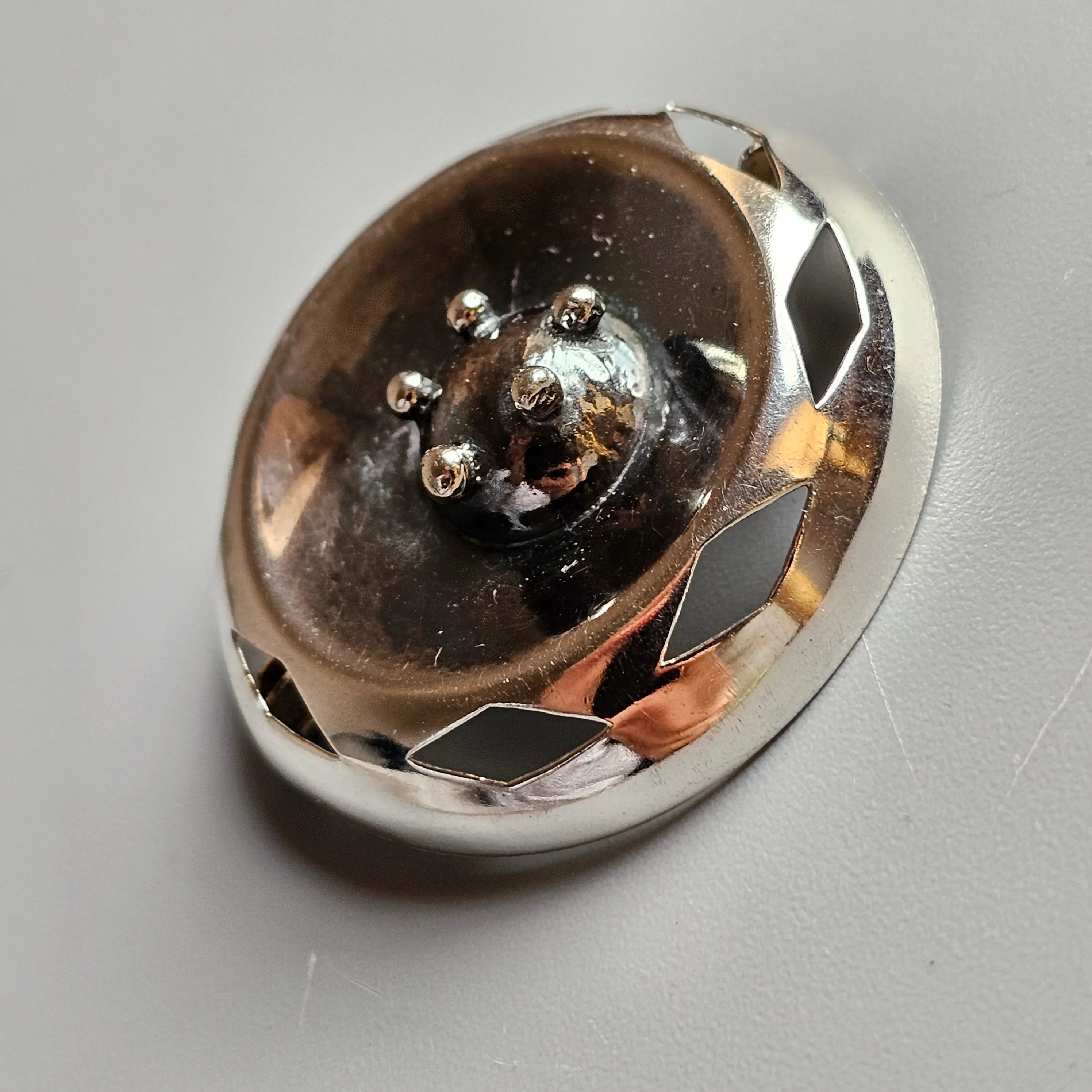 1960s Mid-Century Modern Silver Brooch by Finnish Erkki Turunen