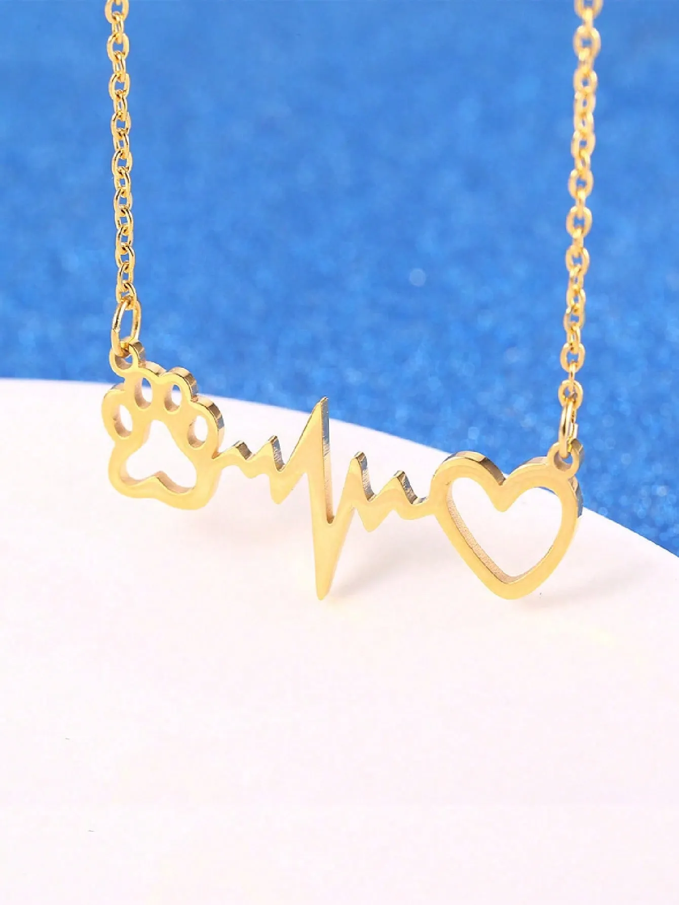 1pc Stainless Steel Simple Square Linked Geometric Long Pendant Necklace, Statement Piece