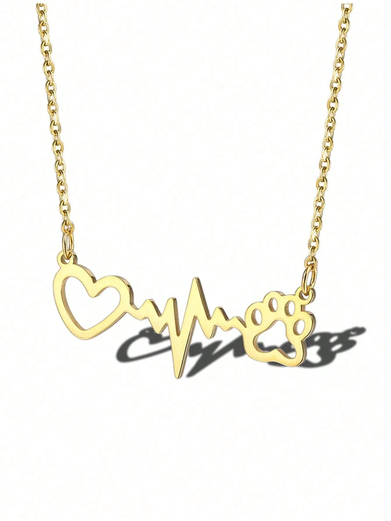 1pc Stainless Steel Simple Square Linked Geometric Long Pendant Necklace, Statement Piece