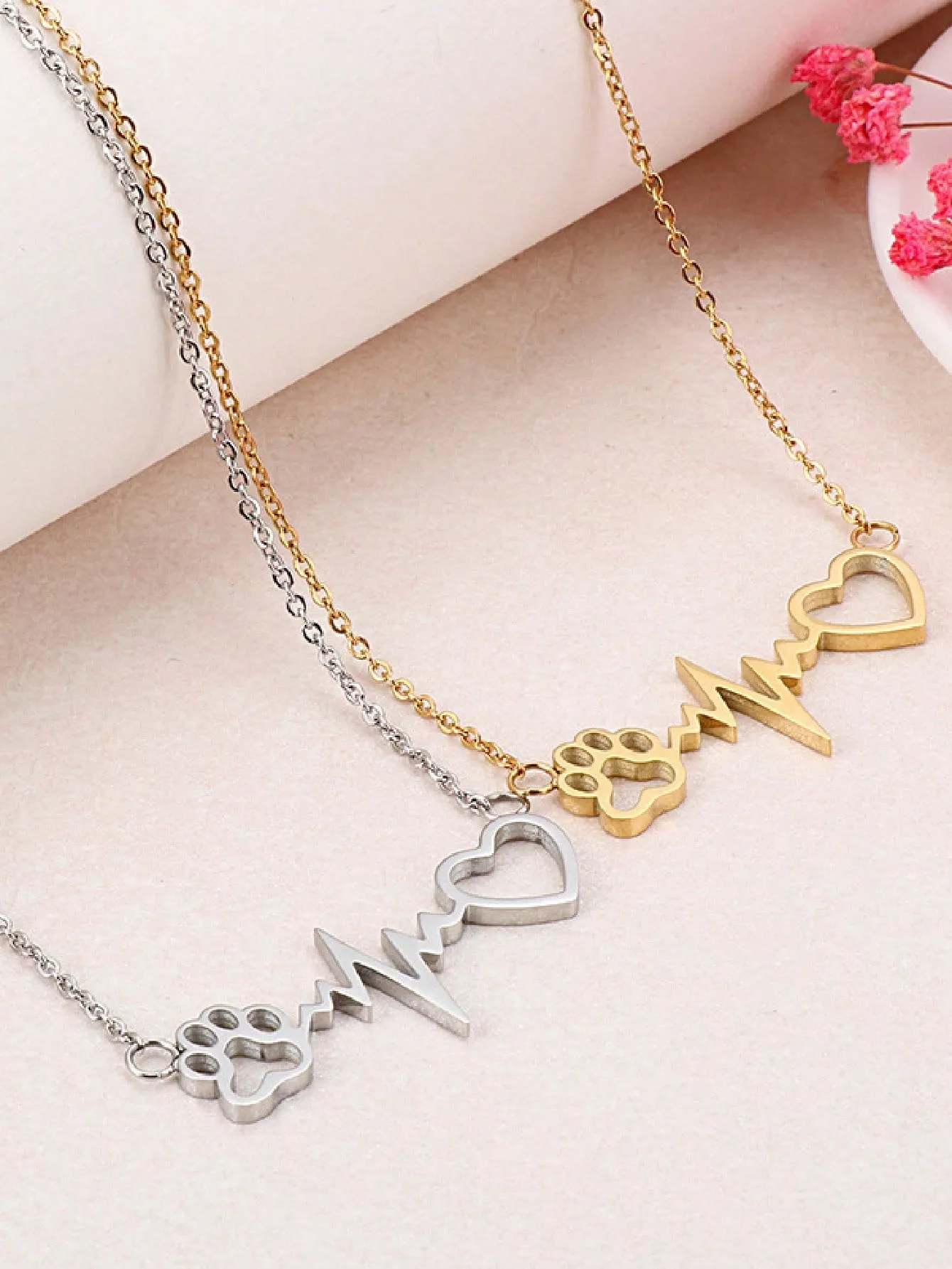 1pc Stainless Steel Simple Square Linked Geometric Long Pendant Necklace, Statement Piece