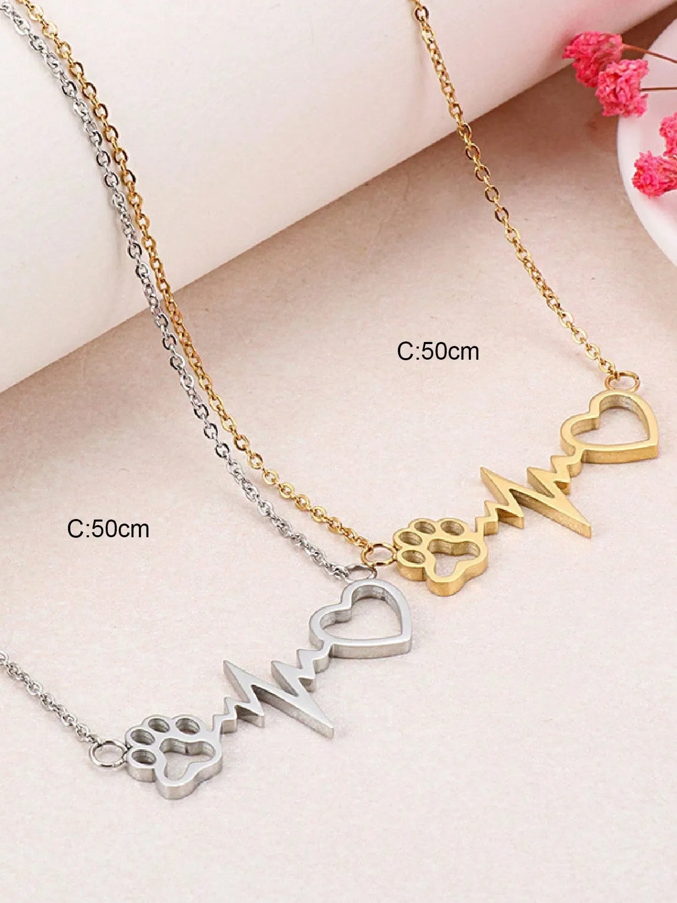 1pc Stainless Steel Simple Square Linked Geometric Long Pendant Necklace, Statement Piece