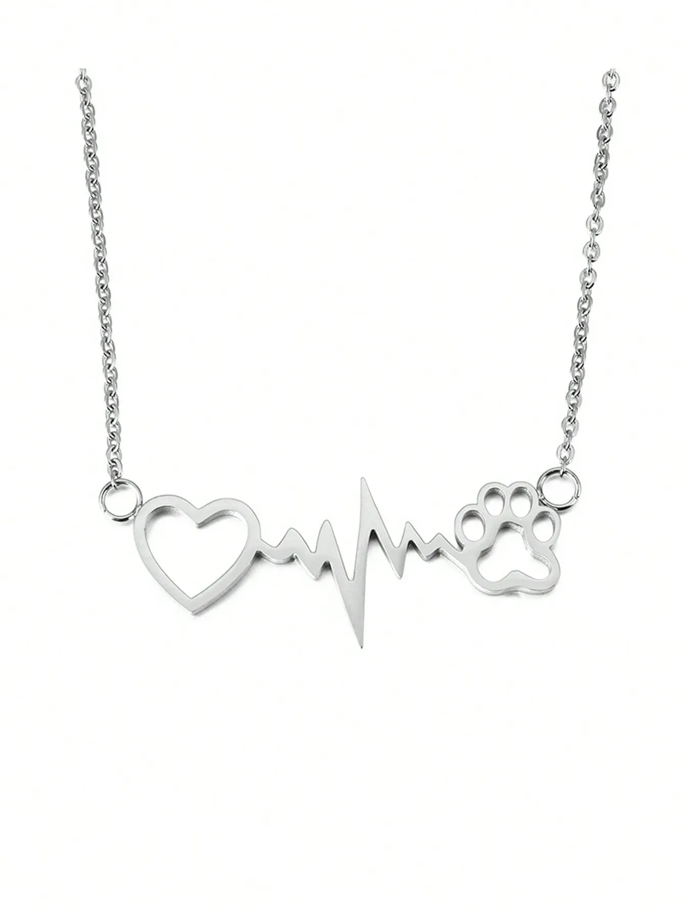 1pc Stainless Steel Simple Square Linked Geometric Long Pendant Necklace, Statement Piece