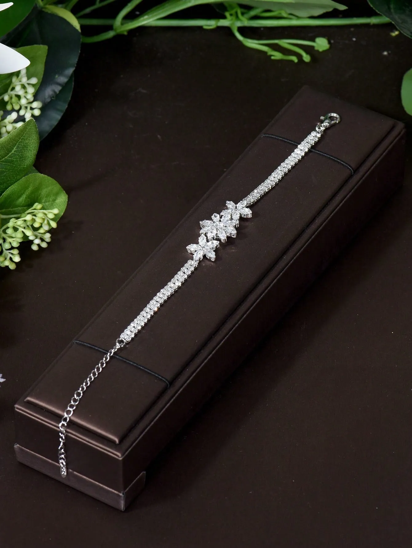 1set Cubic Zirconia Jewelry Set - Silver- FD ⚡