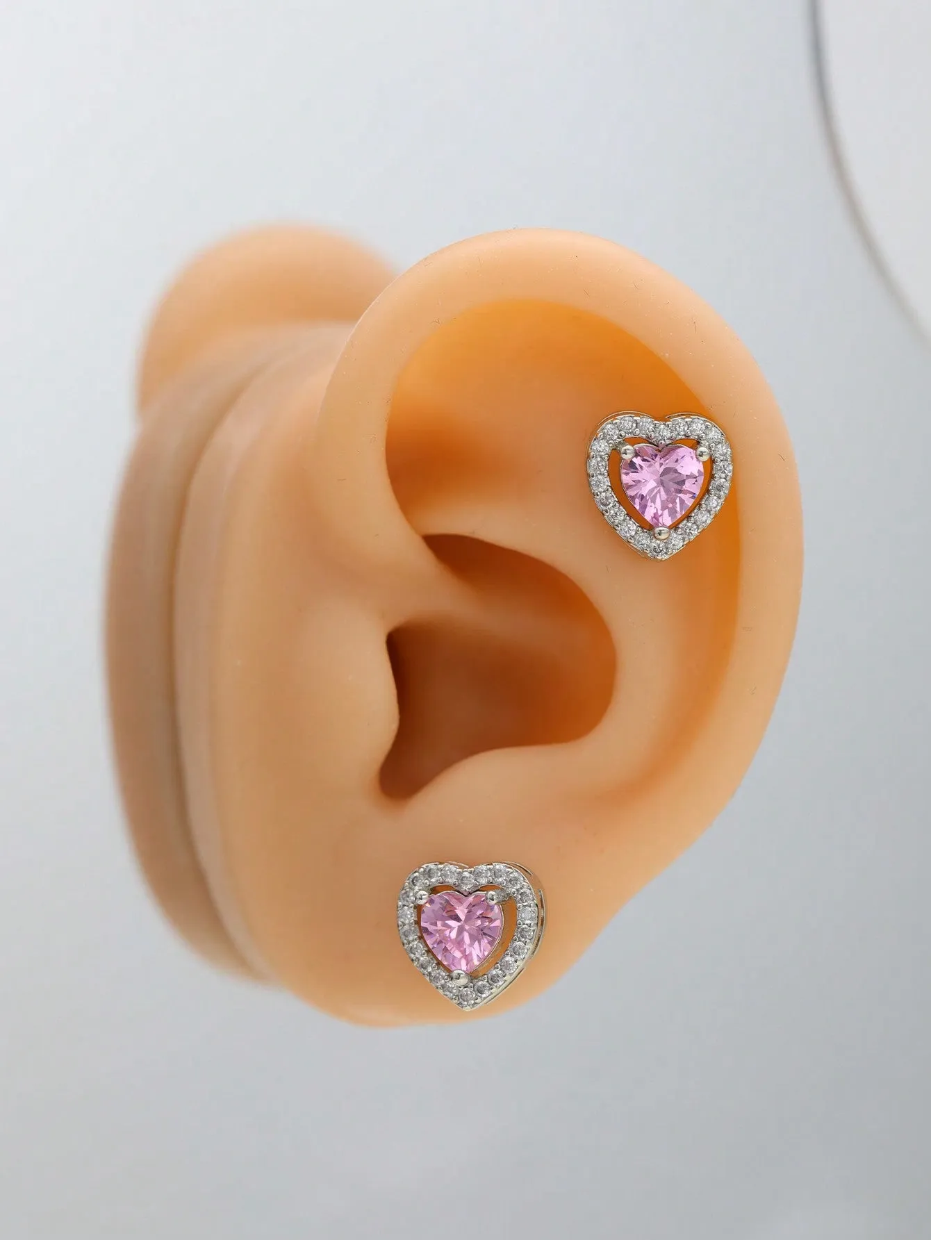 2pcs Heart-Shaped Cubic Zirconia Necklace And Earrings
