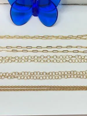 #303 Necklaces/Chains- Circle Link Chain Shinny Gold