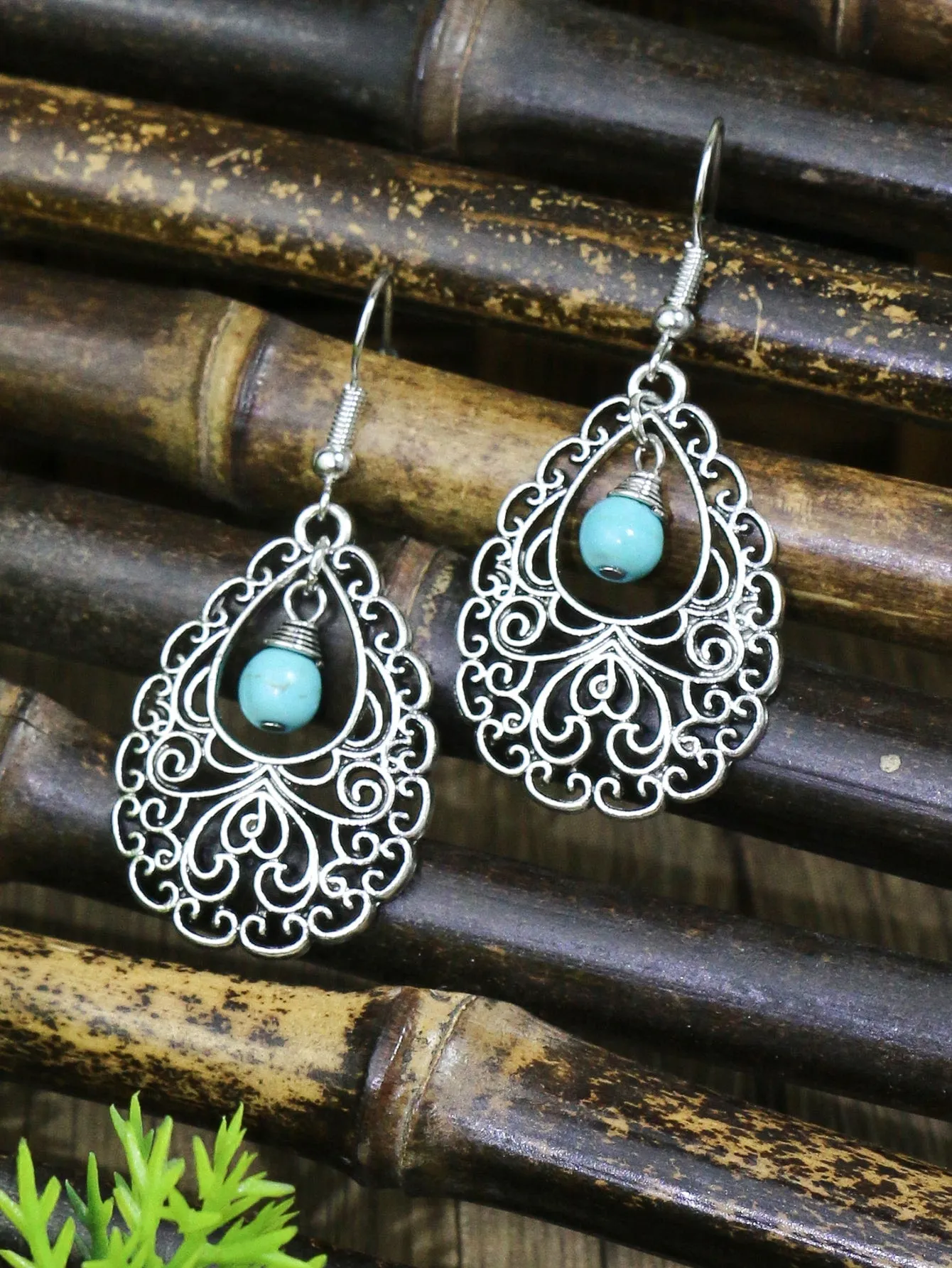 3pcs Hollow Out Turquoise Decor Jewelry Set - FD ⚡