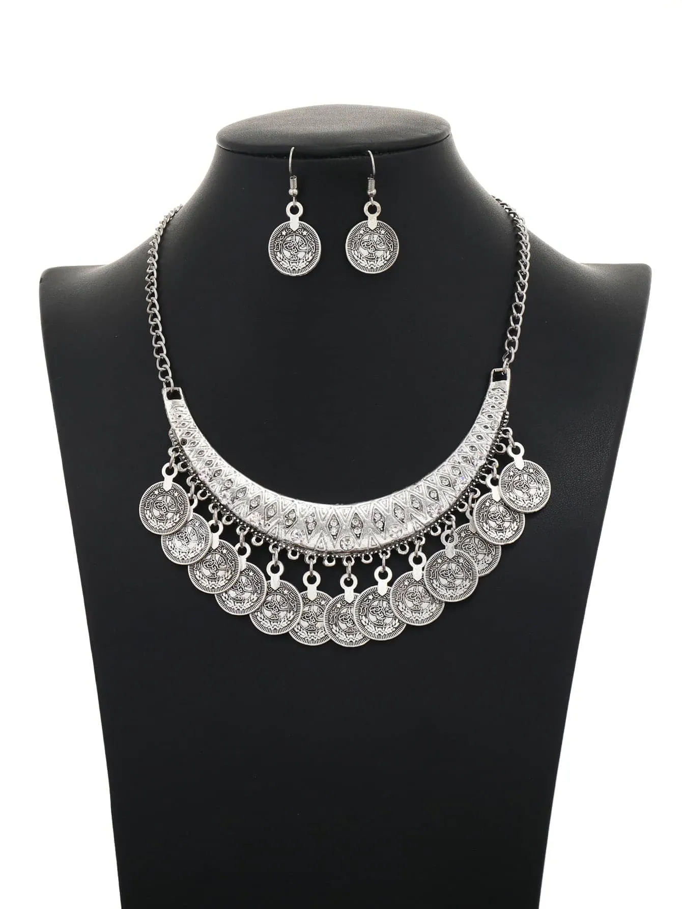 3pcs/set Rhinestone Decor Jhumka Jewelry Set