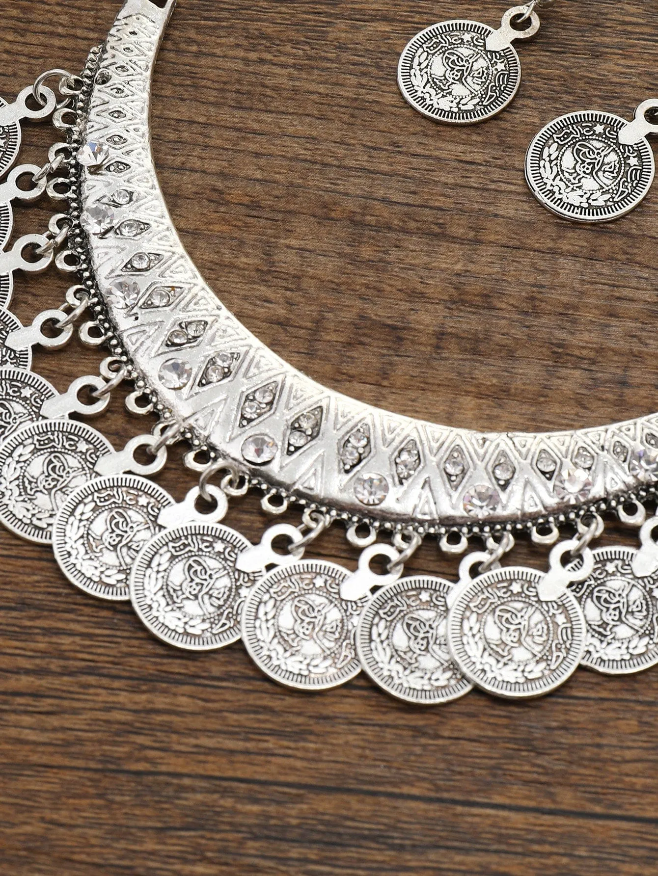 3pcs/set Rhinestone Decor Jhumka Jewelry Set